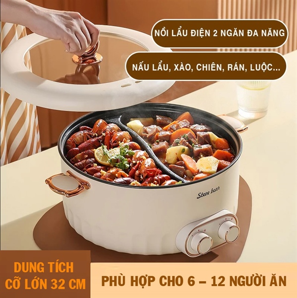 Nồi Lẩu Điện 2 Ngăn 6 – 12 người ăn