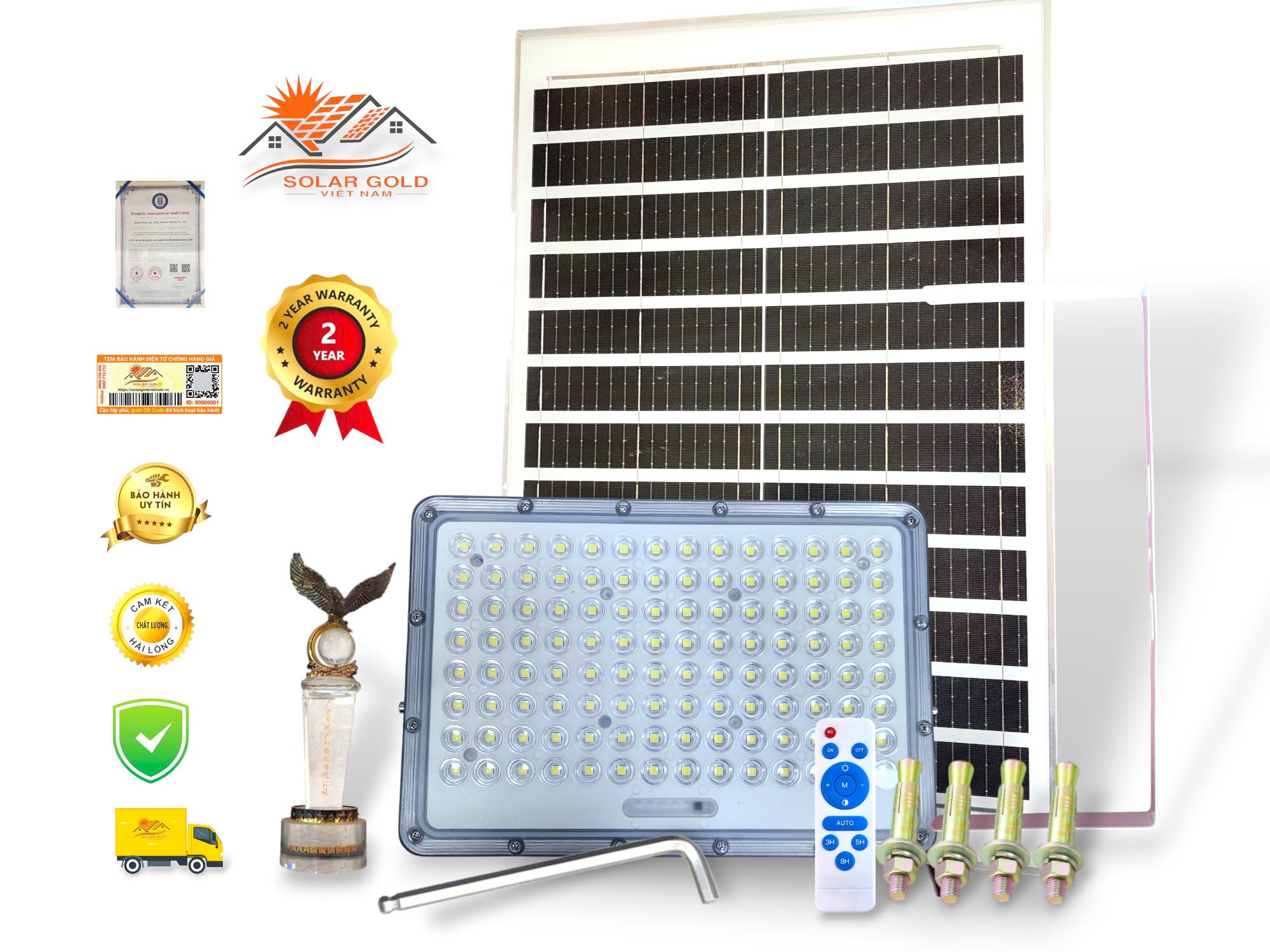 Đèn Năng Lượng Mặt Trời Mắt Ngọc Cầu Lồi 300W